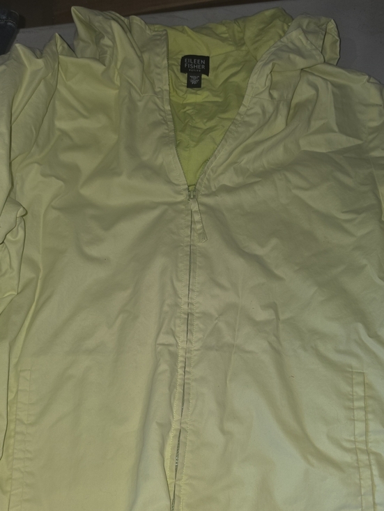 Eileen Fisher Jackets & Blazers - Eileen Fisher Light Yellow Hooded Trench Coat